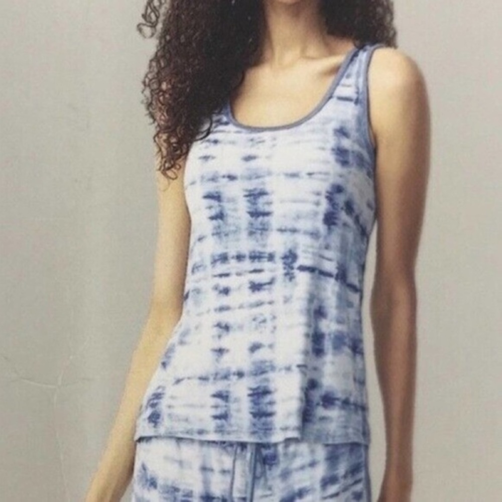 💙 Lucky Brand Blue Tie-Dye Sleeveless Tank Top | Medium